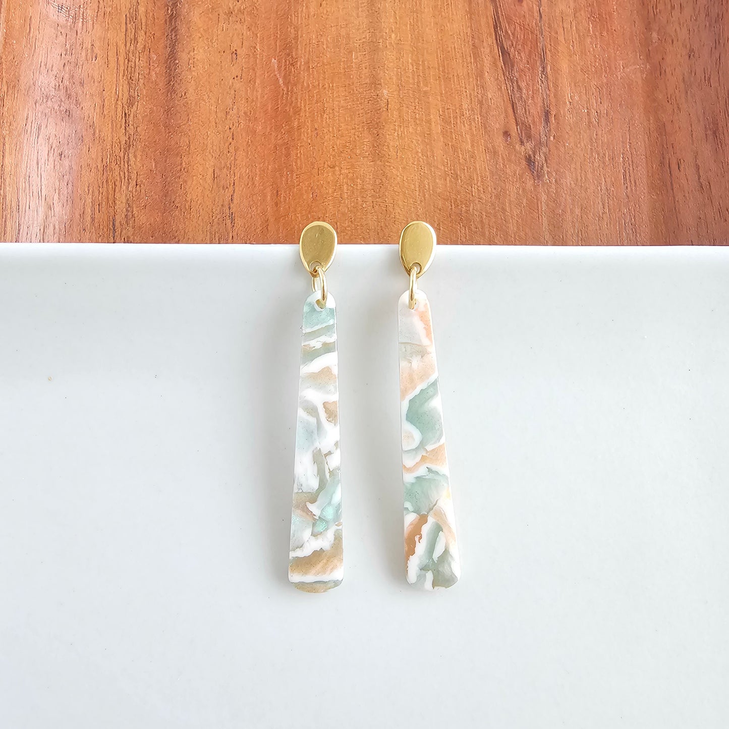 Blair Earrings - Creamsicle Mint