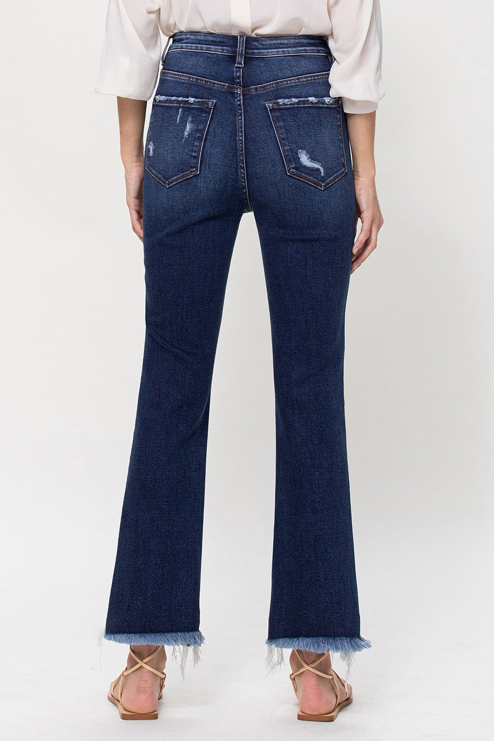 Vervet High Rise Ankle Flare-Dark Wash