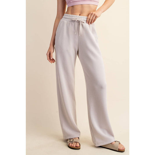 Modal Scuba Straight Pant-Mocha Cream