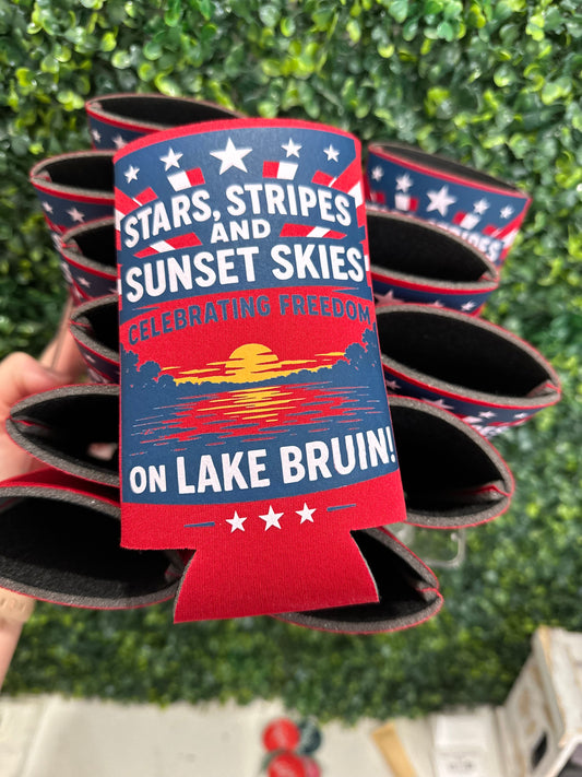 4th of July Lake Bruin Slim Koozie