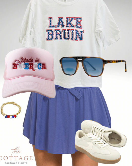 Lake Bruin Patriotic Crop Tee