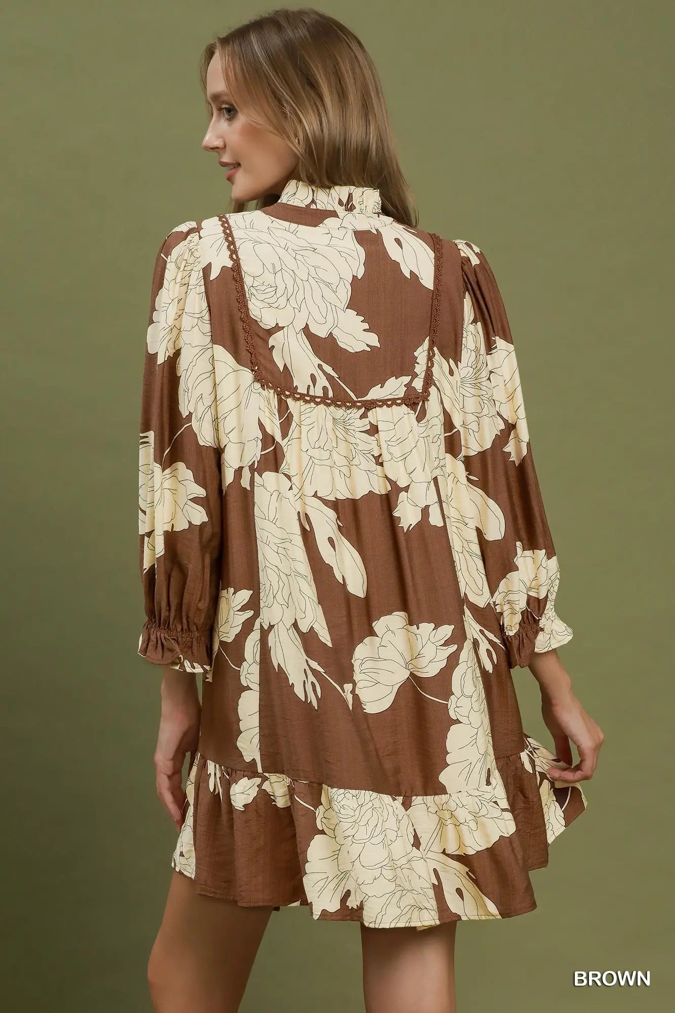 Floral Smocked Yoke Tiered Mini Dress