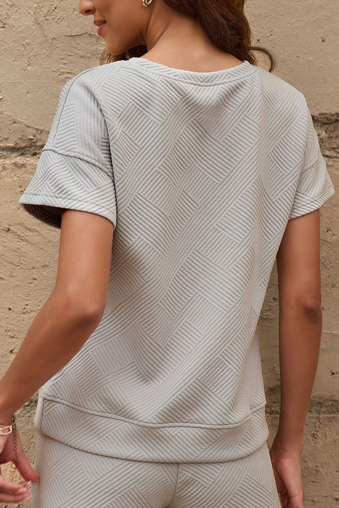 Textured Shirt and Pants Set