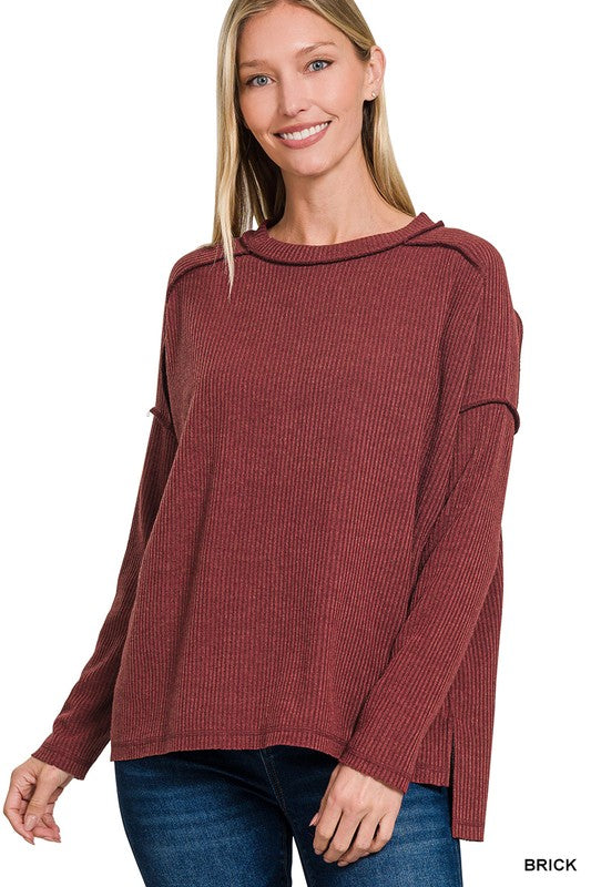Ribbed loose fit Top-Brick
