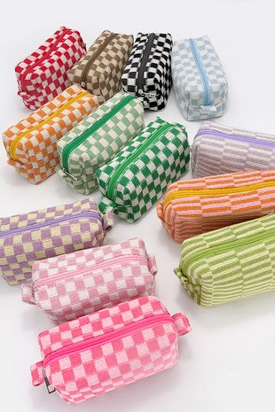 Checker Cosmetic Pouch