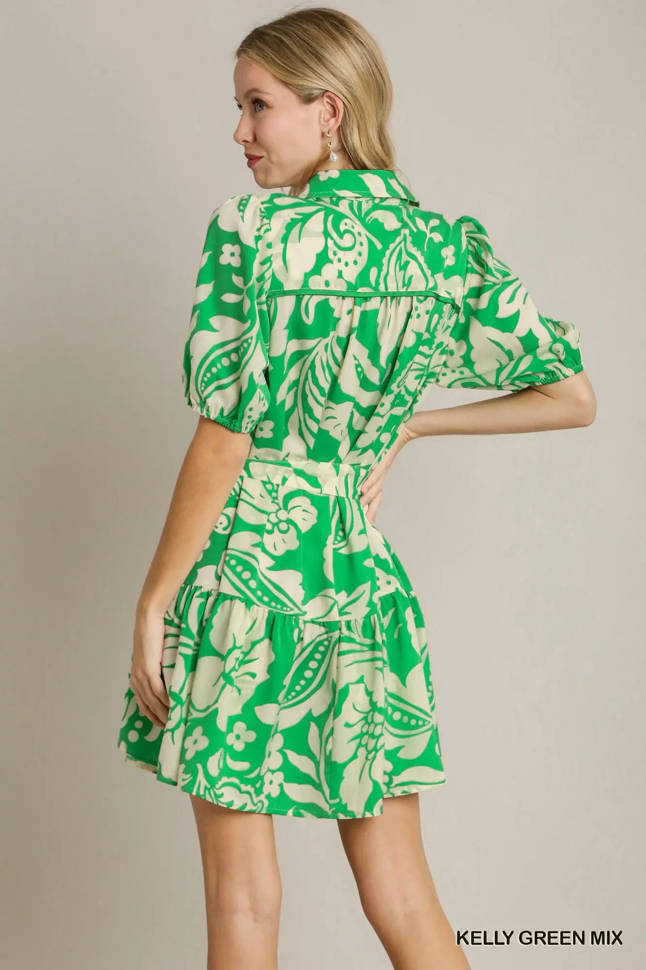 Two-Tone Floral Dress