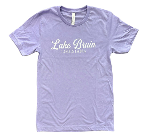 Hthr Lavender Script Lake Bruin T-Shirt