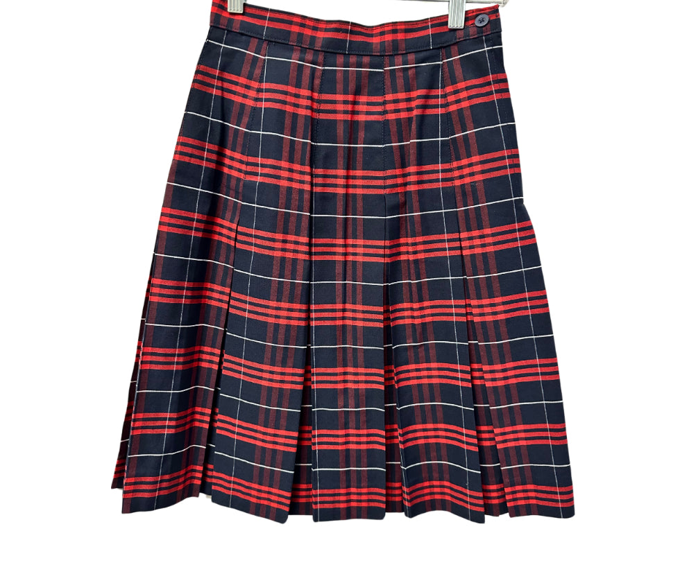 Girls Plaid Box Pleat Uniform Skirt