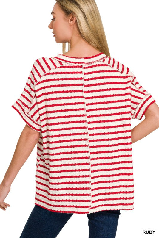 Classic Stripe Ribbed Top