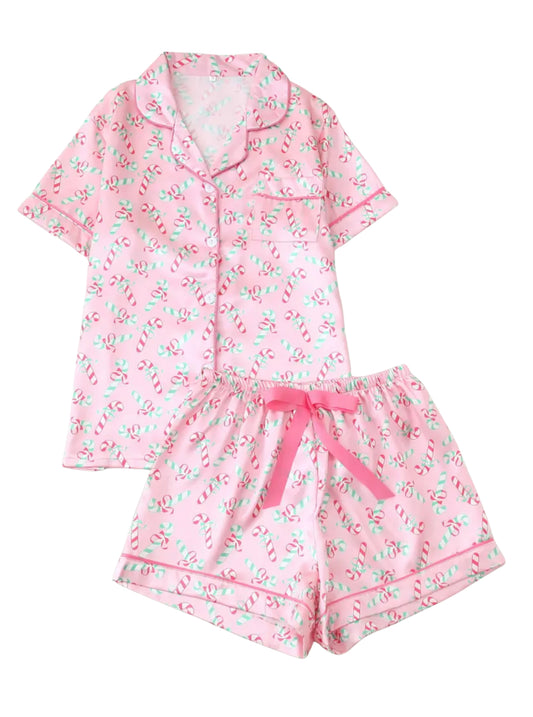 ✨ Candy Cane Dreams Satin Pajama Set ✨