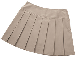 K-12 Khaki Knife Pleat Skort