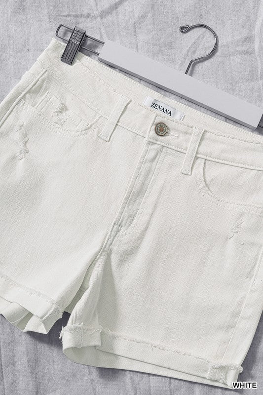 White Denim Shorts
