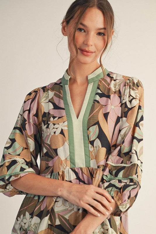 Garden Whimsy Tiered Mini Dress