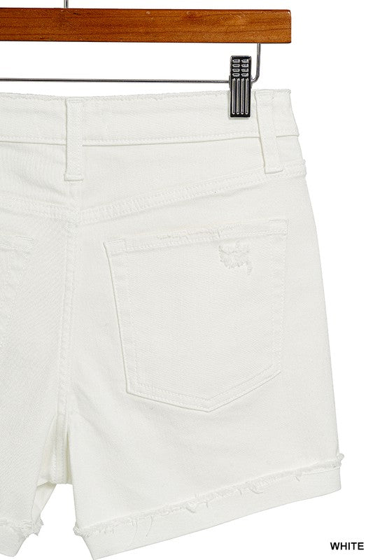 White Denim Shorts
