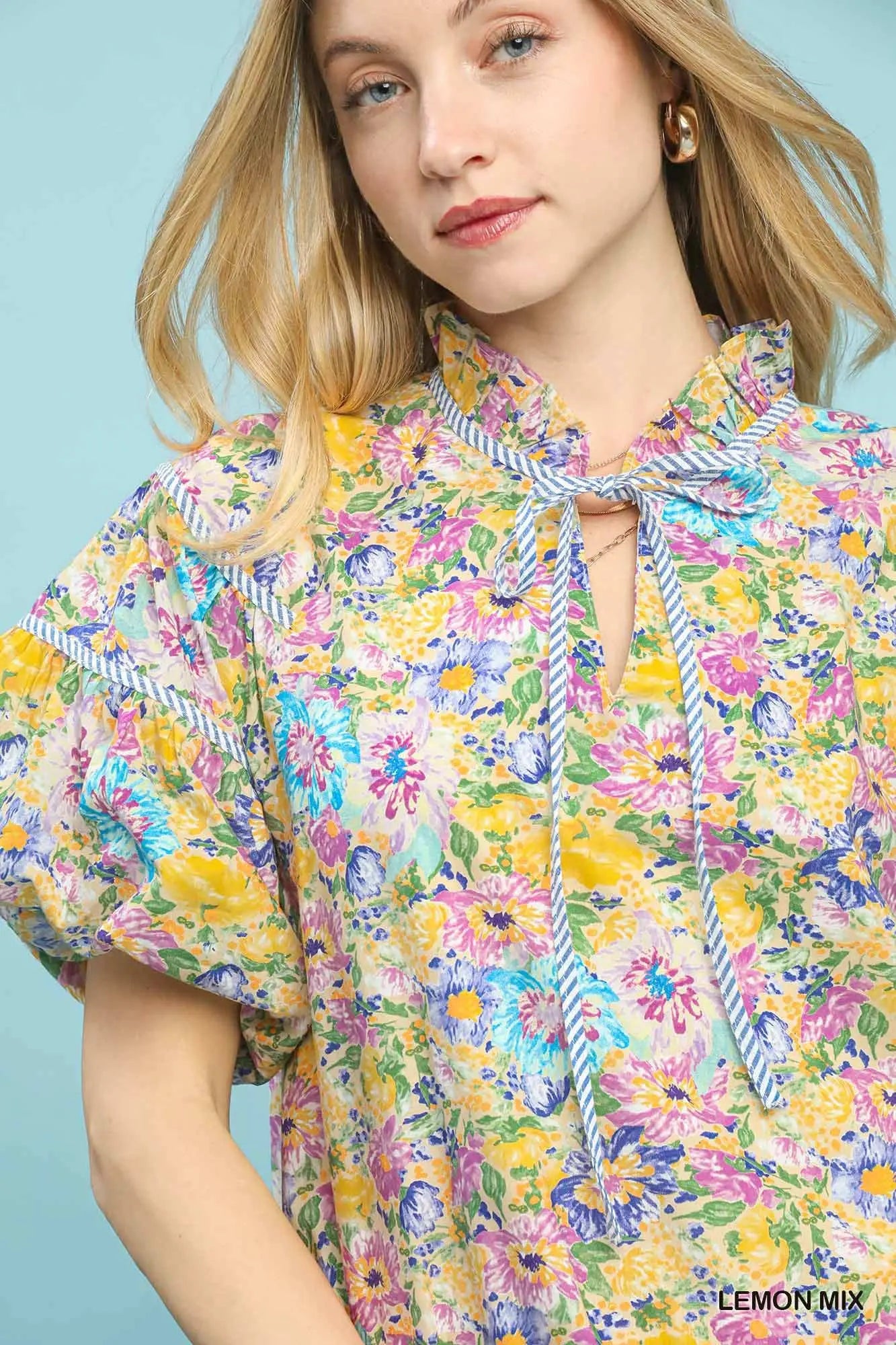 Mix Floral Ruffle Babydoll Dress