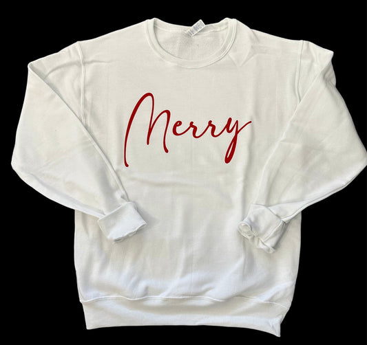 Puff Print Merry Sweatshirt