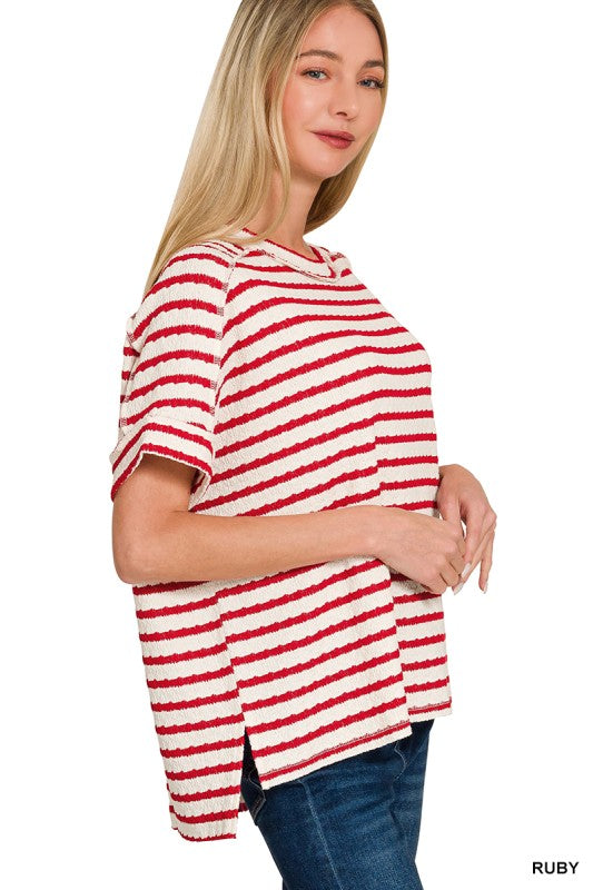 Classic Stripe Ribbed Top