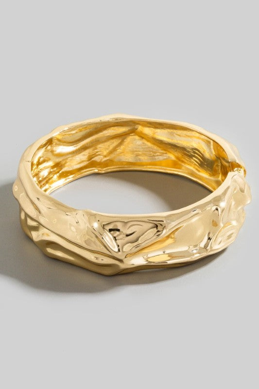 Textured Gold Bangle Bracelet