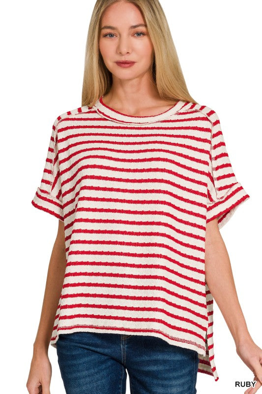 Classic Stripe Ribbed Top