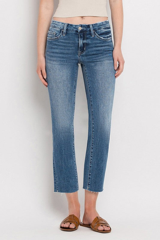 Vervet Mid-Rise Crop Slim Straight Jeans