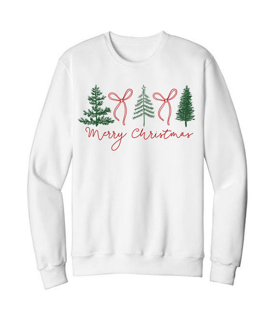 Merry Christmas Tree + Bow Sweatshirt