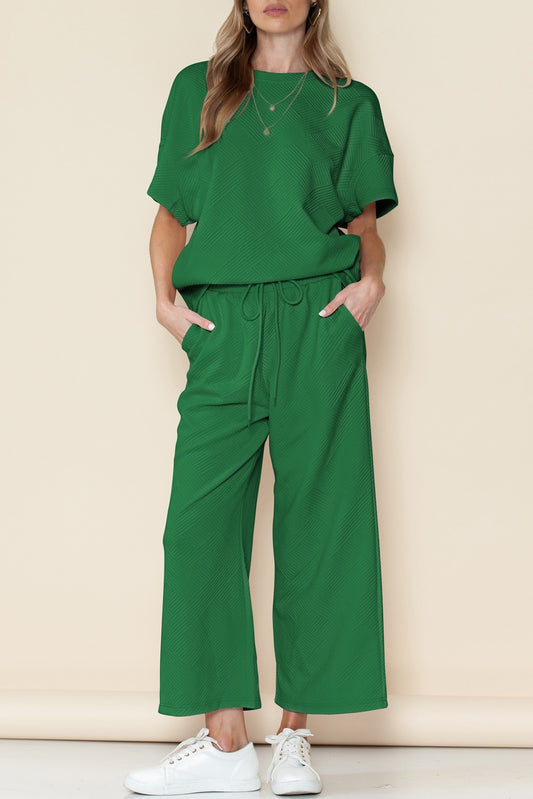 Solid Green Textured Set