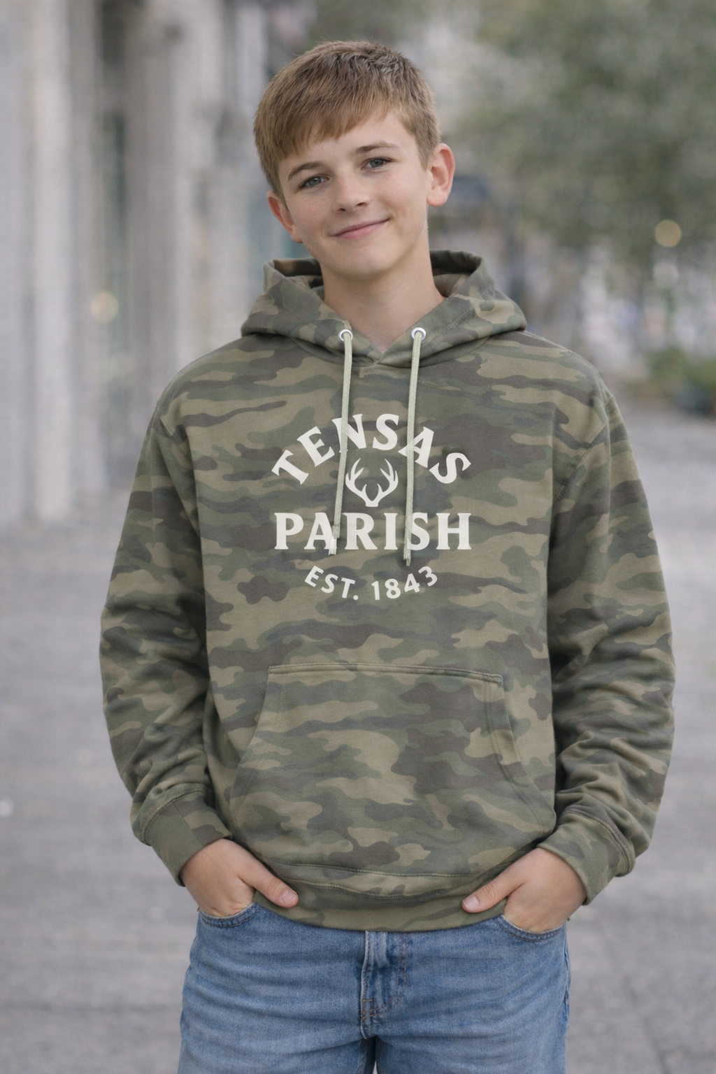(Pre-Order) Old School Camo Adult Hoodie-Tensas Parish