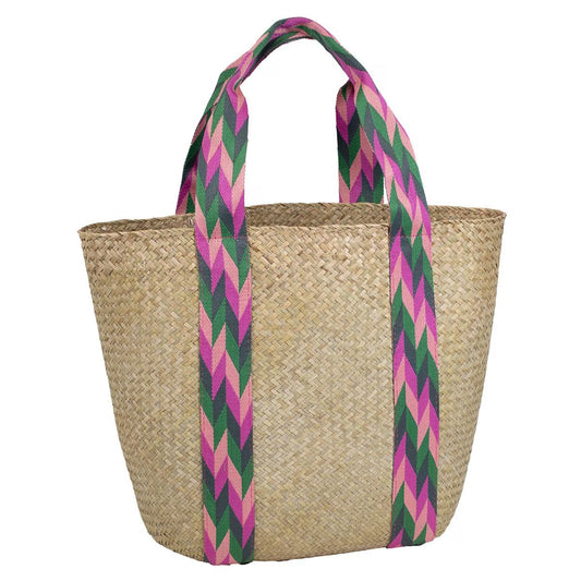 Exuma Straw Tote in Pink