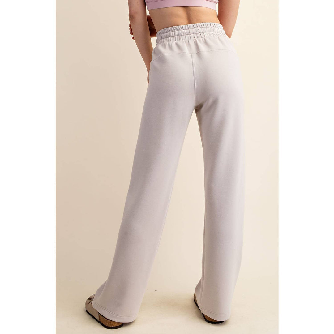 Modal Scuba Straight Pant-Mocha Cream