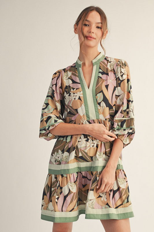 Garden Whimsy Tiered Mini Dress