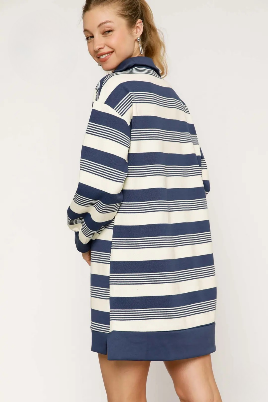 The Game Day Quarter-Zip Dress