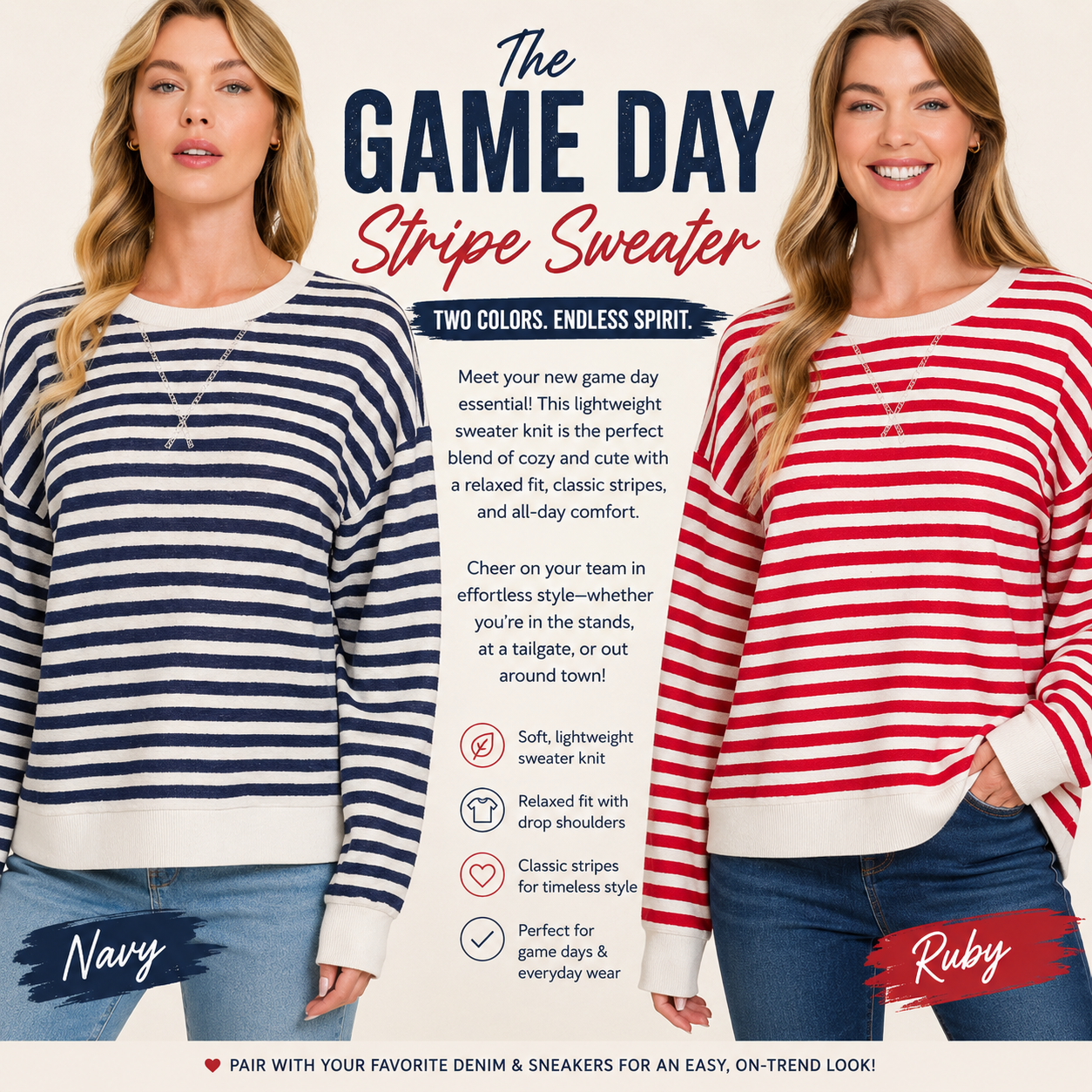 The Gameday Stripe Sweater