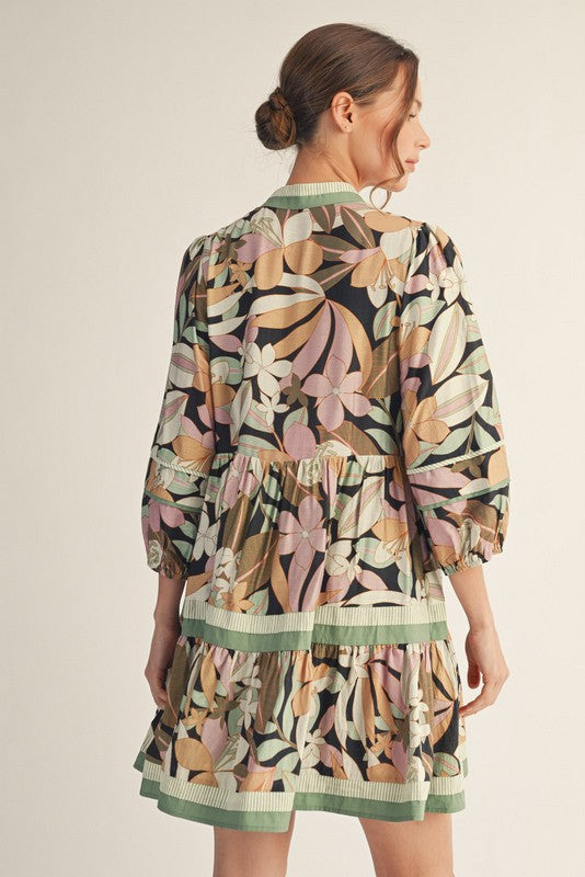 Garden Whimsy Tiered Mini Dress