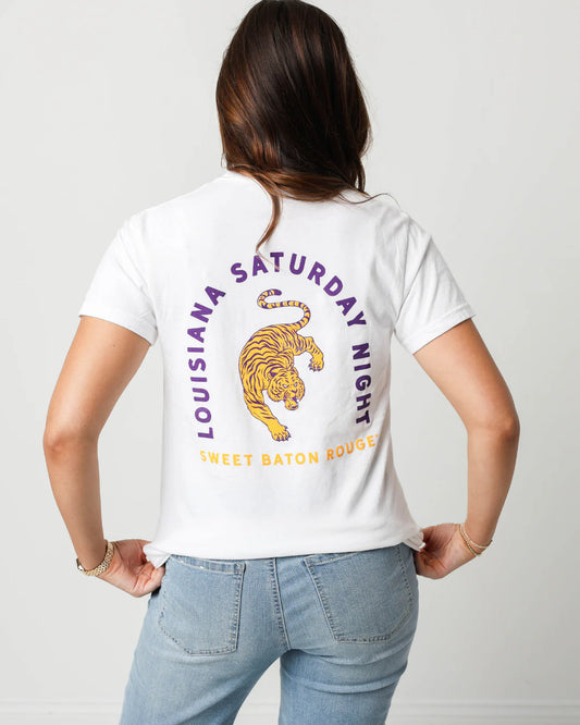 Louisiana Saturday Night Tiger Pocket T-shirt