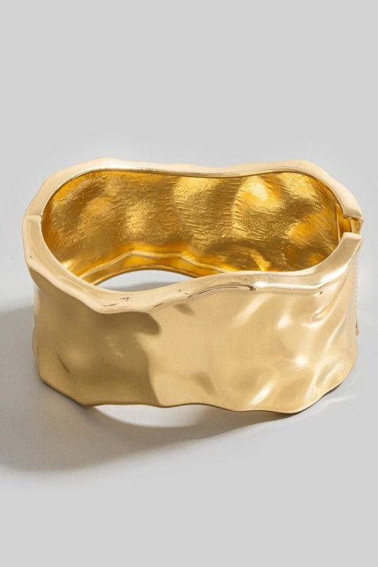 Gold Hammered Bandle Bracelet