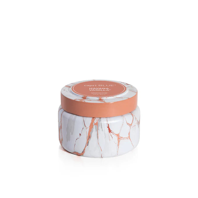Havana Vanilla Modern Marble Printed Travel Tin Candle
