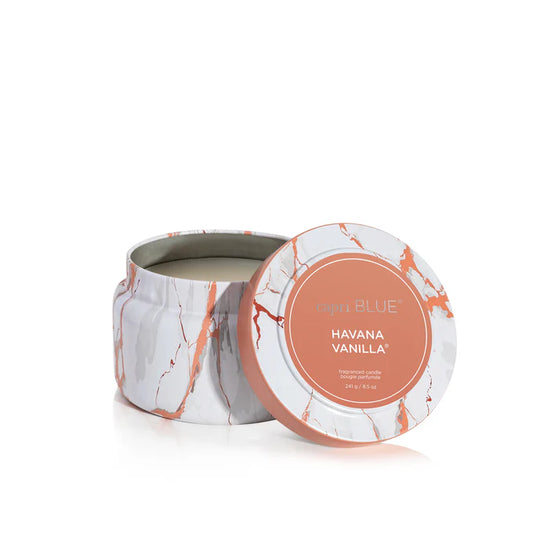 Havana Vanilla Modern Marble Printed Travel Tin Candle