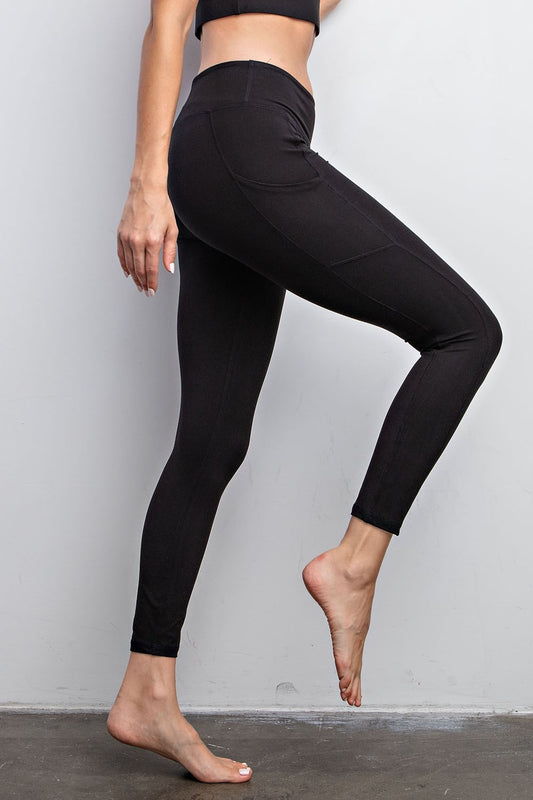 Black Butter Soft Basic Legging With Pockets