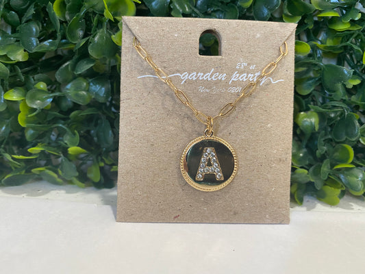 Gold Initial Necklace With Gems